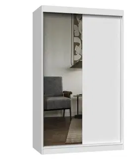 Šatní skříně TP Living Šatní skříň IGA se zrcadlem 120 cm bílá