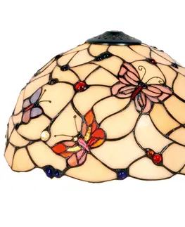 Svítidla Stínidlo Tiffany Butterfly Garden - Ø 30*20 cm Clayre & Eef 5LL-770