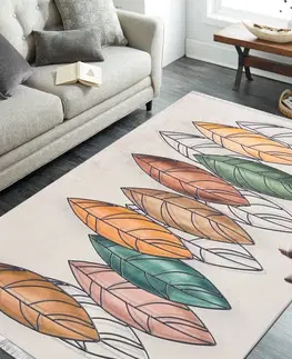 Moderní koberce Protiskluzový koberec s motivem listů Šířka: 160 cm | Délka: 220 cm