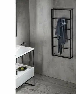 Koupelnový nábytek SAPHO Ska501 Ska nástěnný sušák ručníků 45 x 115 x 10 cm, černá mat