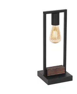 Lampy    108004 - Stolní lampa HARD 1xE27/11W/230V dřevo/černá 