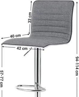 Barové židle SONGMICS Barová židle Alba šedá - 2 kusy