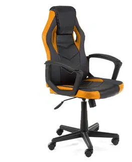Kancelářské židle Ak furniture Otočná herní židle FERO II černo-oranžová