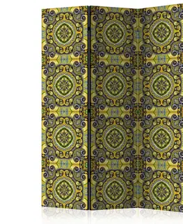 Paravány Paraván Malachite Mosaic Dekorhome 135x172 cm (3-dílný)
