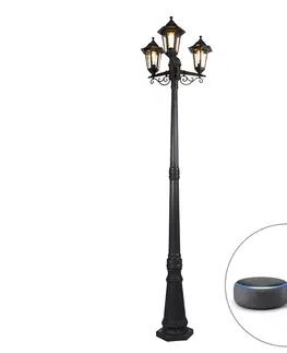 Venkovni stojaci lampy Chytrá venkovní lucerna černá 3-světelná včetně Wifi ST64 - New Haven