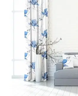 Závěsy Výprodej Dekorační látky, OXY Magnolie, modrá, 150 cm