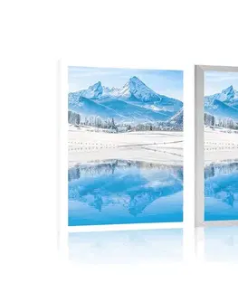Příroda Plakát zasněžená krajina v Alpách