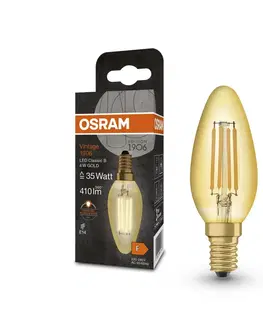 LED žárovky OSRAM LEDVANCE Vintage 1906 Classic B 35 Filament 4W 824 Gold E14 4099854091476