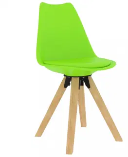 Židle Jídelní židle 2 ks plast / umělá kůže / buk Dekorhome Žlutá