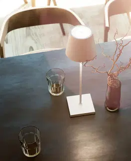 Venkovní osvětlení terasy Sigor LED stolní lampa Nuindie aku, kulatá, 38cm, bílá