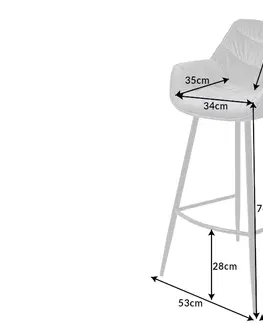 Barové židle LuxD Designová barová židle Kiara šedý samet