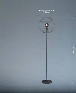 Stojací lampy FISCHER & HONSEL Stojací lampa Drops s kovovým stínidlem, černá