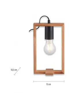 Designové stolní lampy LEUCHTEN DIREKT is JUST LIGHT stolní lampa, černá, dřevěný rám, šňůrový vypínač, kov