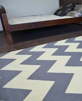 Koberce a koberečky Dywany Lusczow Kusový koberec BCF BASE ZICK 3963 CIKCAK šedý, velikost 140x190