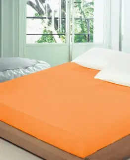 Ložní prostěradla Prostěradla na postel světle oranžové barvy