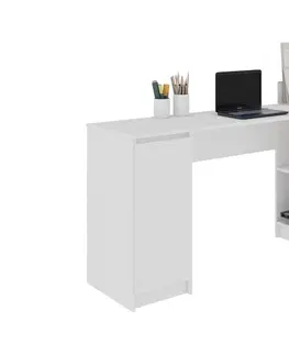 Kancelářské stoly Expedo Psací stůl KORDA B20, 155x77x85/48,5, bílá, pravá