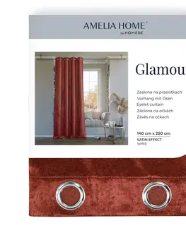 Záclony Závěs AmeliaHome Glamour Nyx bordó, velikost 140x250