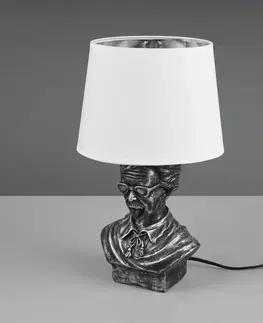 Stolní lampy Reality Leuchten Stolní lampa Albert ve tvaru bysty, stříbrná/bílá