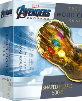 Hračky puzzle TREFL - Dřevěné puzzle 500+5 - Avengers Rukavice nekonečna