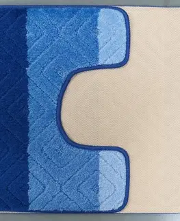 Koupelnové předložky Dvoudílný set do koupelny v modré barvě