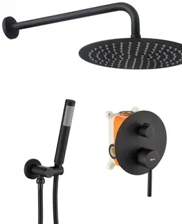 Sprchy a sprchové panely REA Podomítkový sprchový set Lungo černý REA-P4100