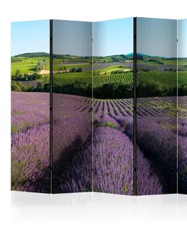 Paravány Paraván Lavender fields Dekorhome 225x172 cm (5-dílný)