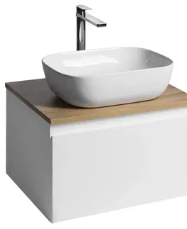 Koupelnový nábytek AQUALINE ALTAIR skříňka s deskou 58 cm, bílá/dub emporio AI263-02