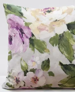 Dekorační povlaky na polštáře Šedé dekorační povlaky na polštáře 40x40 s květinovým vzorem