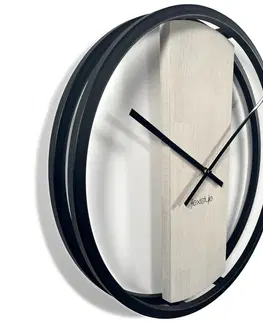 Nástěnné hodiny Bílo - černé kulaté nástěnné hodiny
