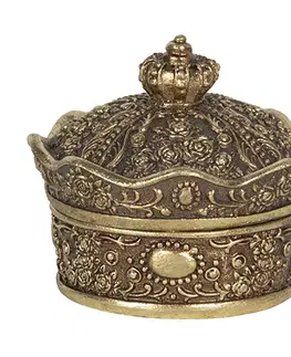 Šperkovnice Šperkovnice ve tvaru zlaté koruny - 9*9*7 cm Clayre & Eef MLJB0089