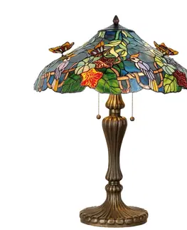 Svítidla Stolní lampa Tiffany Butterfly - Ø 52*65 cm Clayre & Eef 5LL-5582