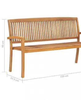 Zahradní lavice Zahradní lavička 3místná teakové dřevo Dekorhome