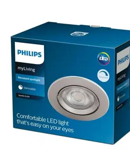 Bodovky do podhledu na 230V LED Zapuštěné bodové svítidlo Philips SPARKLE SL261 set 3ks 8718699755898 3x5W 3x350lm 2700K IP20 niklové stmívatelné