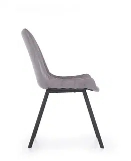 Židle HALMAR Čalouněná židle Deva šedá / černá