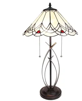 Svítidla Stolní lampa Tiffany Red Dot - 39x69 cm E27/max 2x60W Clayre & Eef 5LL-6283