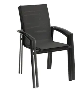 Zahradní židle a křesla DEOKORK Hliníkové křeslo s textílií NOVARA (antracit)