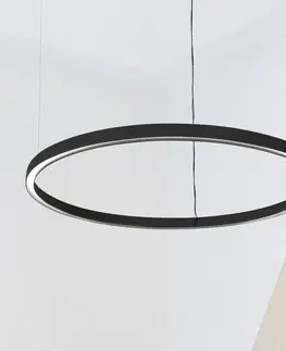 Závěsná světla Luceplan Luceplan Compendium Circle 110 cm, černá