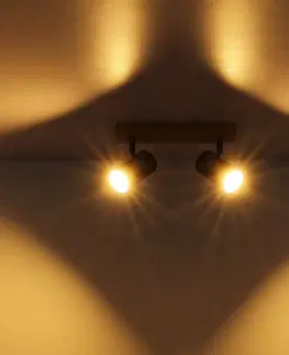 Bodová světla Globo Stropní bodové svítidlo Robby, černé, délka 26 cm, 2 světla, kovové