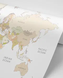 Samolepící tapety Samolepící tapeta mapa světa s vintage prvky