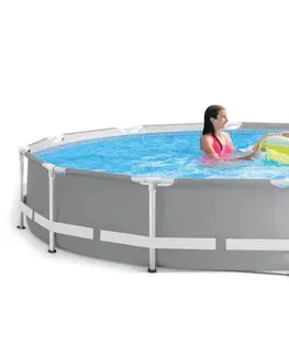 Bazény Zahradní bazén Intex šedý 366x76 cm + filtrace