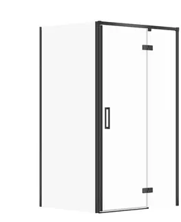 Sprchové kouty CERSANIT/S Sprchový kout LARGA 100x90 černý, pravý, čiré sklo S932-125/90