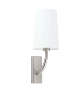 Nástěnná svítidla s látkovým stínítkem FARO REM nástěnná lampa, nikl/bílá
