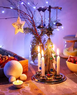 Vánoční dekorace Česká obnovená výroba Andělské zvonění Cinkací stromeček zlatý 