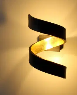 Nástěnná svítidla Eco-Light LED nástěnné světlo Helix, černo-zlaté, 17 cm