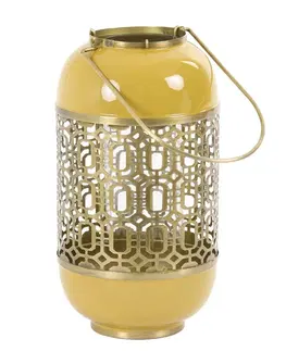 Zahradní lampy Žluto -zlatá kovová lucerna Rohit - Ø 16*30 cm Light & Living 7735261