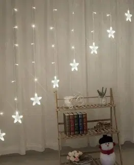 Vánoční dekorace Vánoční osvětlení - závěs s hvězdičkami 4m 136 LED