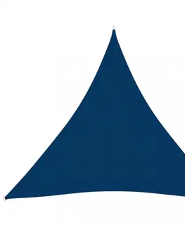 Stínící textilie Plachta proti slunci oxfordská látka trojúhelník 3,6 x 3,6 x 3,6 m Dekorhome Modrá