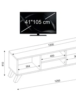 TV stolky Kalune Design TV stolek YAREN 125 cm bílý