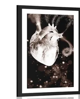 Motivy z naší dílny Plakát s paspartou srdce v zajímavém provedení