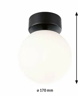 LED stropní svítidla PAULMANN Selection Bathroom LED stropní svítidlo Gove IP44 3000K 230V 9W černá mat/satén